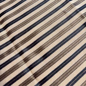 Khaki & Black Stripe Textured Upholstery Fabric - 2 Pieces